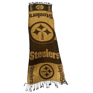 Pittsburgh Steelers Pashmina Scarf Knit Winter Neck Double Sided Big Team Logo